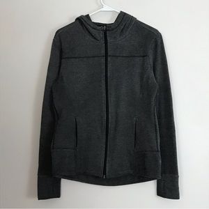 Danskin Womens Sz Small/Medium Dark Gray Zip Up Long Sleeve Sweatshirt Hoodie